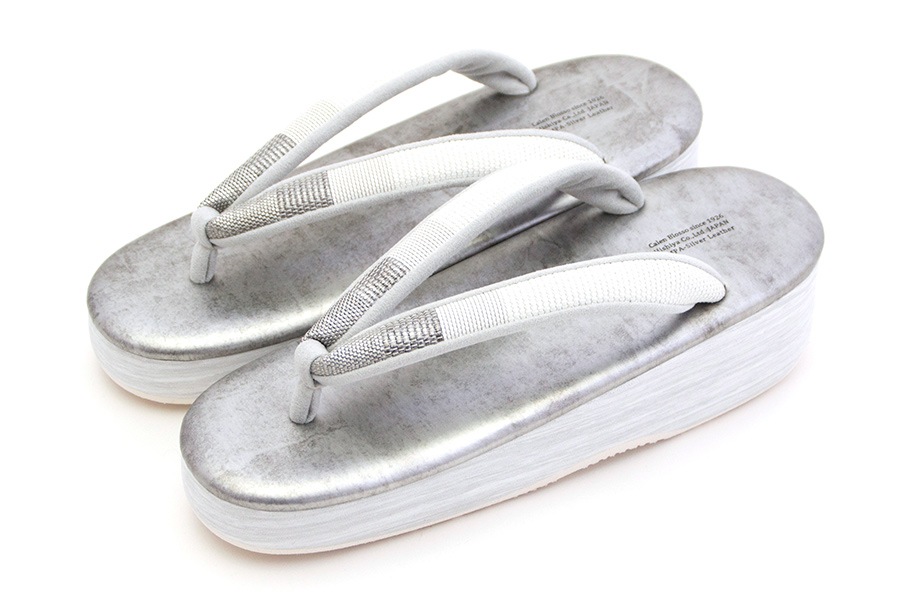 [オーダー品]カフェぞうりレディース No.29422＜鎧織・光波／グレー＞