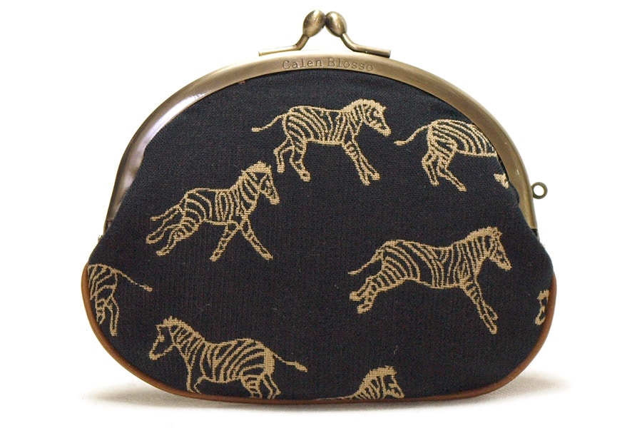 即納品]がま口 西陣織＜ゼブラス・紺＞｜菱屋カレンブロッソ【公式