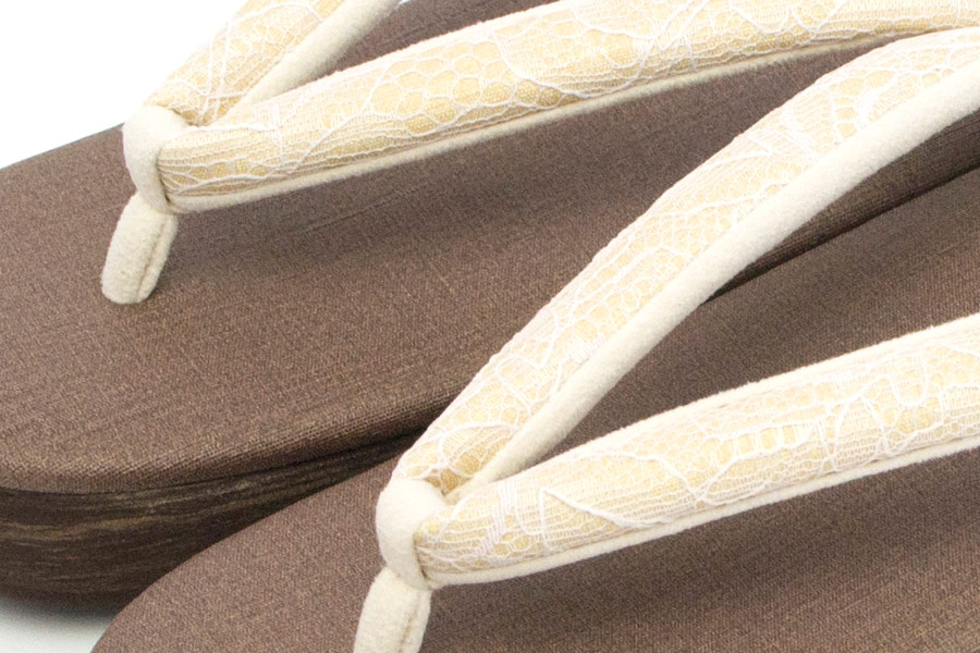 [オーダー品]カフェぞうり　レディース　No.26521＜ボタニカルレース鼻緒＞