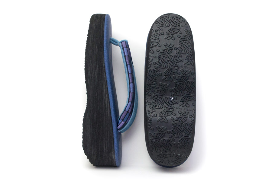 [Lサイズ即納品]カフェぞうり　レディース　No.25421＜プリズム8ブロック・トワイライト＞