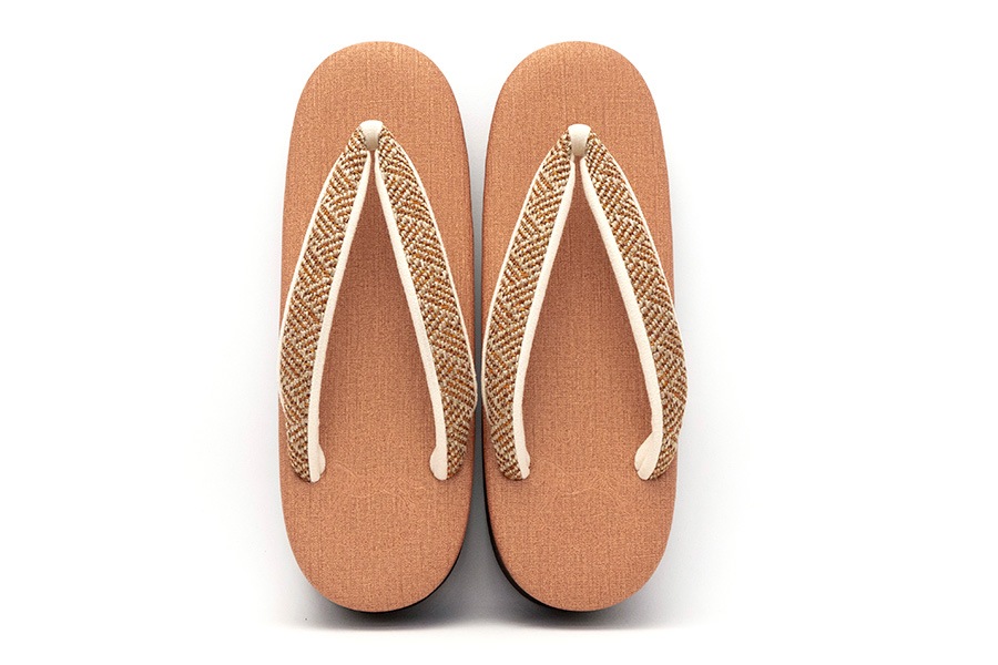 [Lサイズ即納品]【ネット限定】カフェぞうり　レディース　No.K36＜網代紋様/メロウオレンジ＞