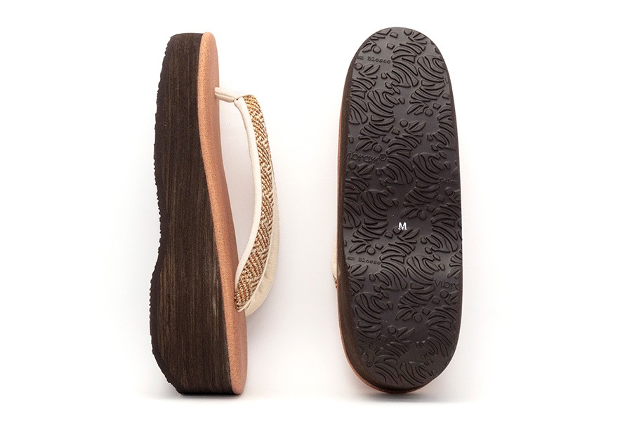 [Lサイズ即納品]【ネット限定】カフェぞうり　レディース　No.K36＜網代紋様/メロウオレンジ＞