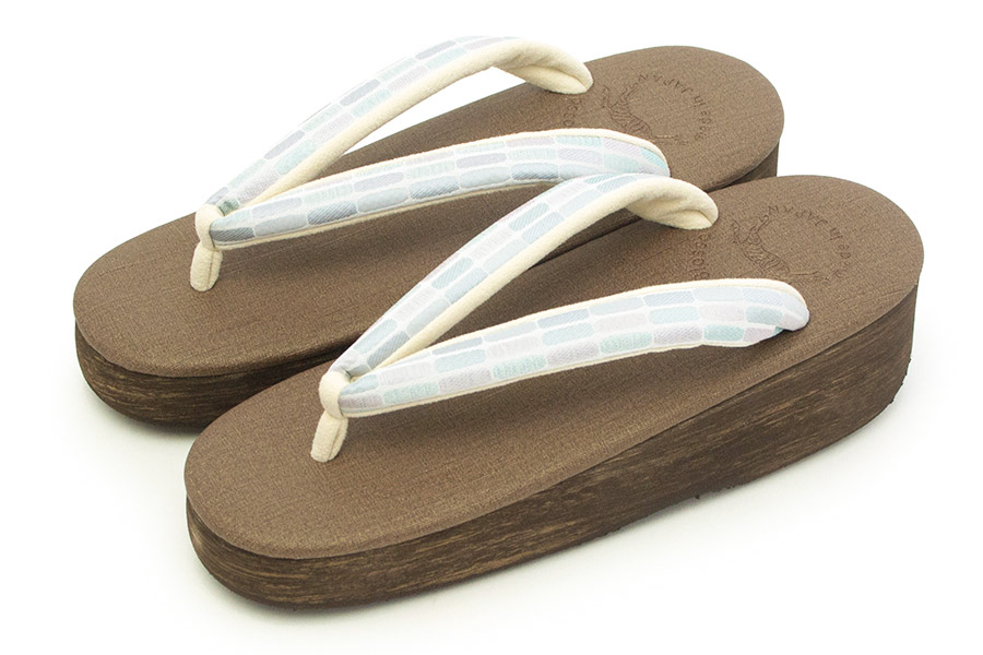 [Sサイズ即納品]カフェぞうり　レディース　No.25821＜プリズム8ブロック・ラベンダー＞