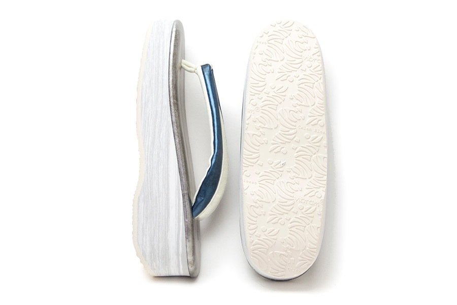 [オーダー品]カフェぞうり レディース No.21622＜グランブルー×いぶし銀＞