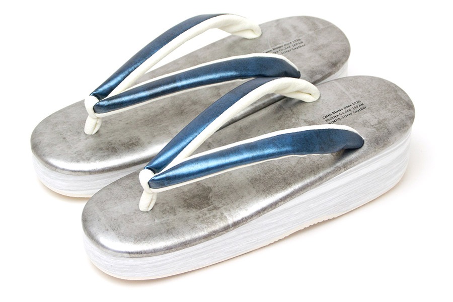 [オーダー品]カフェぞうり レディース No.21622＜グランブルー×いぶし銀＞