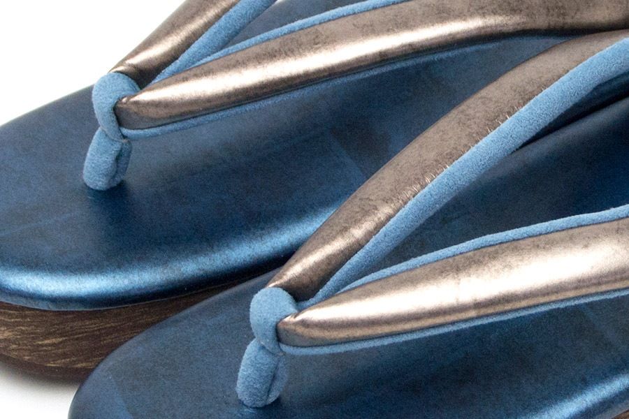 [オーダー品]カフェぞうり レディース No.21722＜カッパーゴールド×グランブルー＞