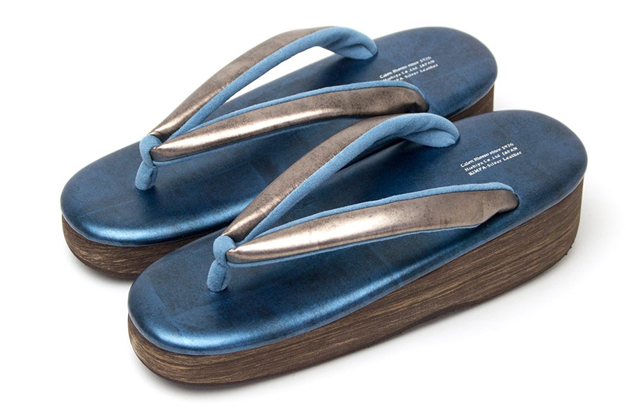 [オーダー品]カフェぞうり レディース No.21722＜カッパーゴールド×グランブルー＞