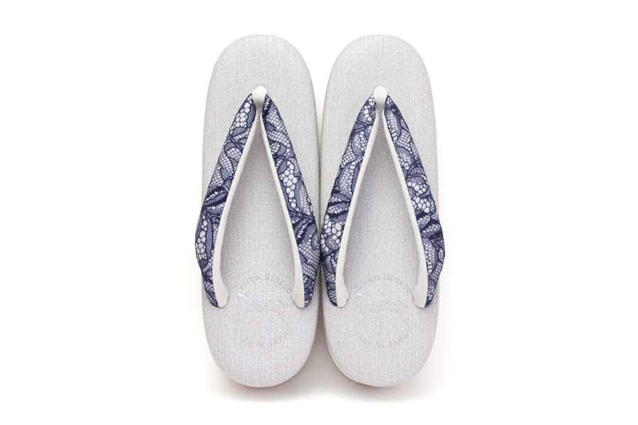 [Sサイズ即納品]カフェぞうり　レディース　No.26721＜ボタニカルレース鼻緒＞