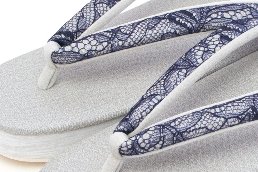 [Mサイズ即納品]カフェぞうり　レディース　No.26721＜ボタニカルレース鼻緒＞