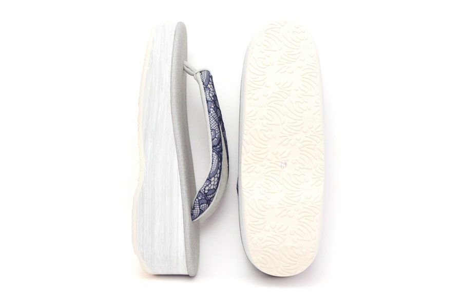 [Mサイズ即納品]カフェぞうり　レディース　No.26721＜ボタニカルレース鼻緒＞