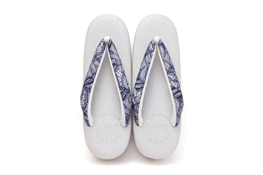 [Mサイズ即納品]カフェぞうり　レディース　No.26721＜ボタニカルレース鼻緒＞