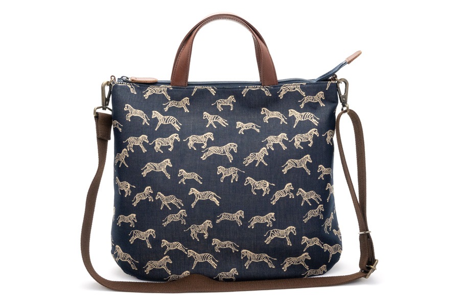 [即納品]グレーザ　西陣織＜ゼブラス・紺＞革：ブラウン