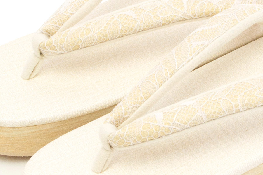 [Sサイズ即納品]カフェぞうり　レディース　No.26221＜ボタニカルレース鼻緒＞