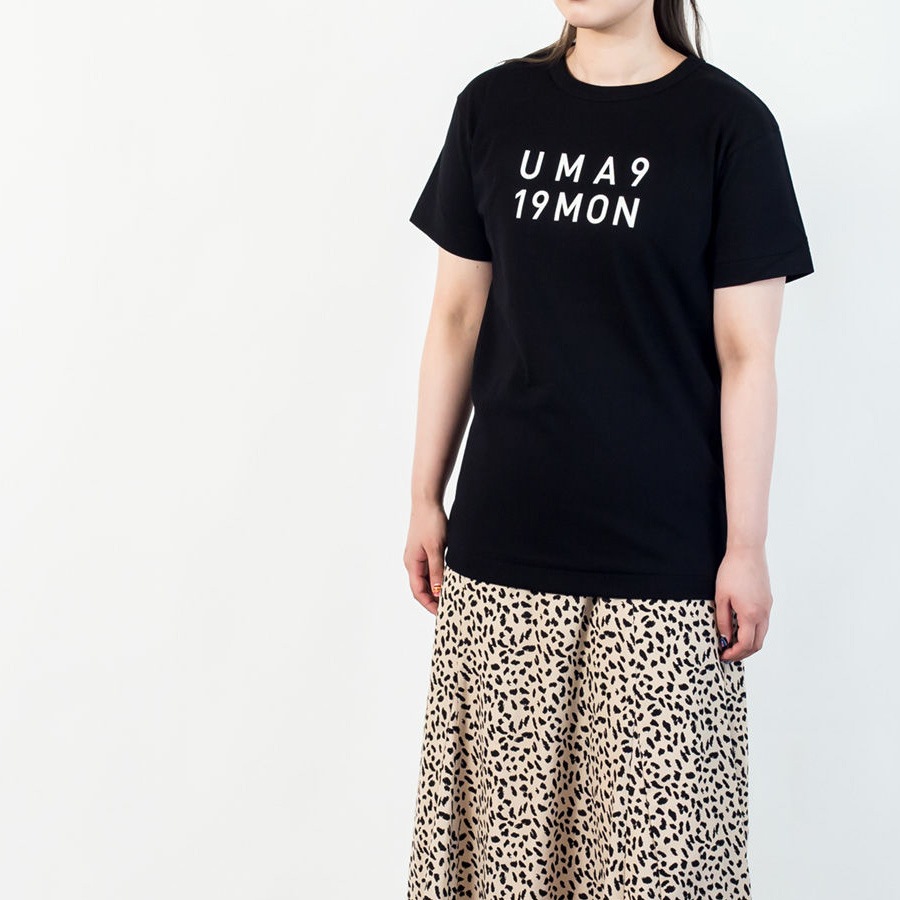 [即納品]Tシャツ　ユニセックス＜うまくいく紋・LOGO・黒地白プリント＞　※ギフトラッピング不可