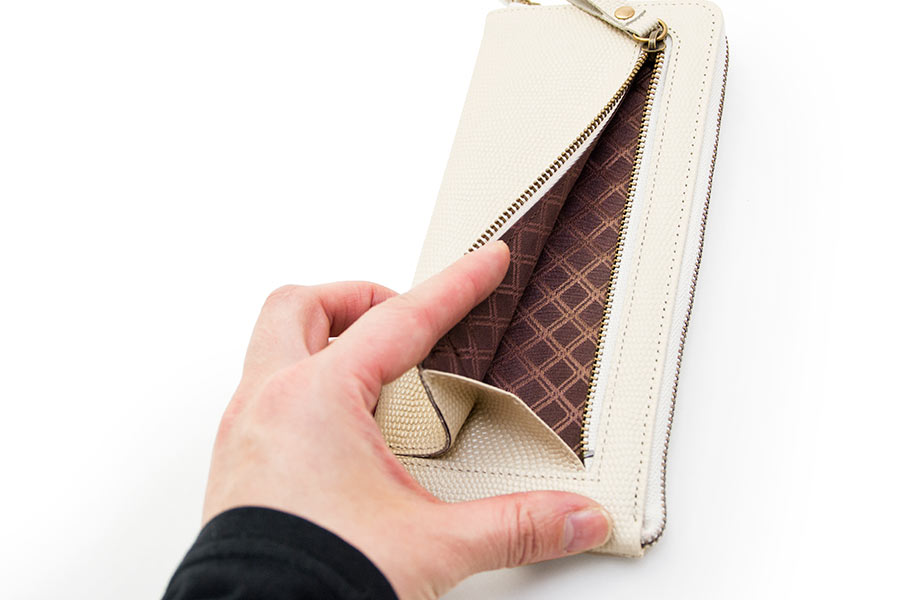 [即納品]縦たば財布ロング　ギアナ＜No.311C（象牙）＞