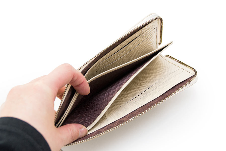 [即納品]縦たば財布ロング　ギアナ＜No.311C（象牙）＞