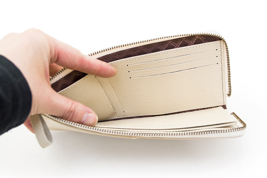 [即納品]縦たば財布ロング　ギアナ＜No.311C（象牙）＞