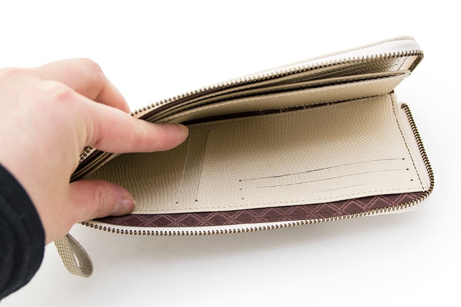 [即納品]縦たば財布ロング　ギアナ＜No.311C（象牙）＞