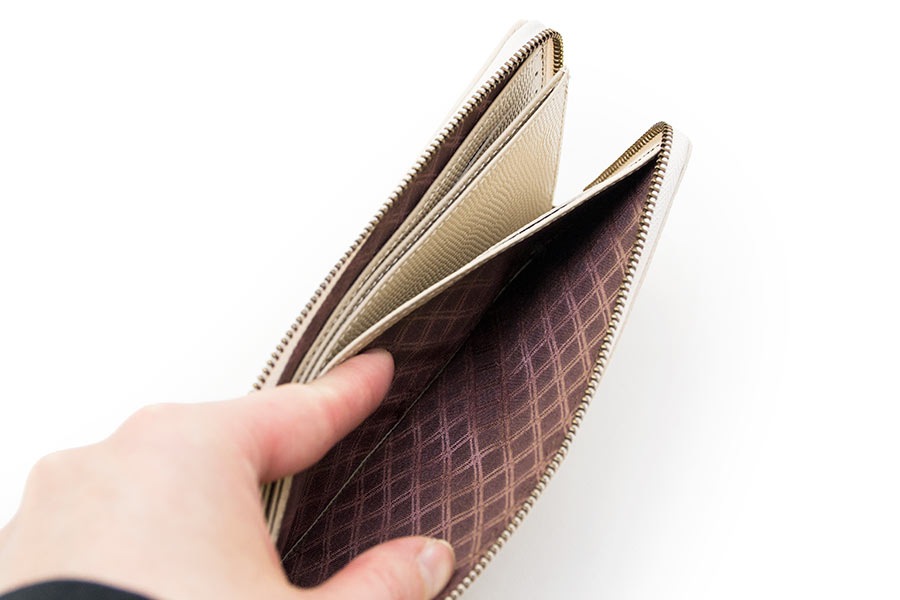 [即納品]縦たば財布ロング　ギアナ＜No.311C（象牙）＞