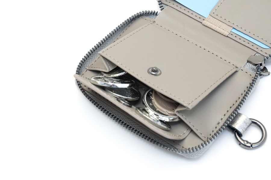 [即納品]Rimpa Mag Coin Case ミニウォレット RS＜いぶし銀＞ TPUホルダー＆ロングストラップ付きモデル