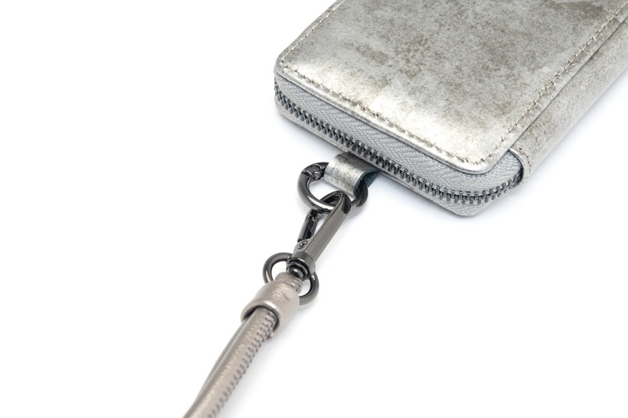 [即納品]Rimpa Mag Coin Case ミニウォレット RS＜いぶし銀＞ TPUホルダー＆ロングストラップ付きモデル