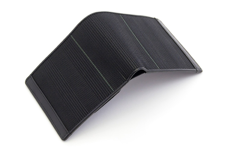 [即納品]二つ折り財布　鎧織＜ブラック×グリーンライン＞　No.A-3