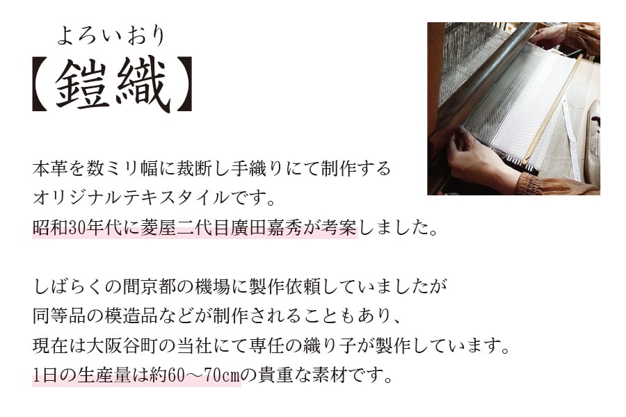 [即納品]二つ折り財布　鎧織＜ブラック＞　No.A-6