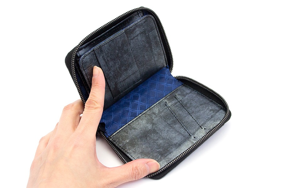 [即納品]腹筋さいふ　琳派シルバー＜マットブラック＞