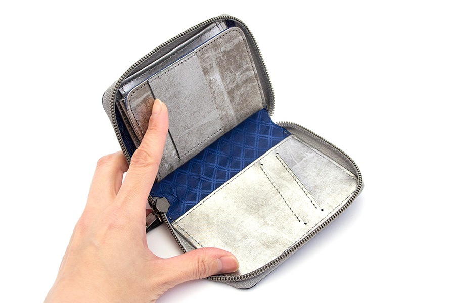 [即納品]腹筋さいふ　琳派シルバー＜いぶし銀＞