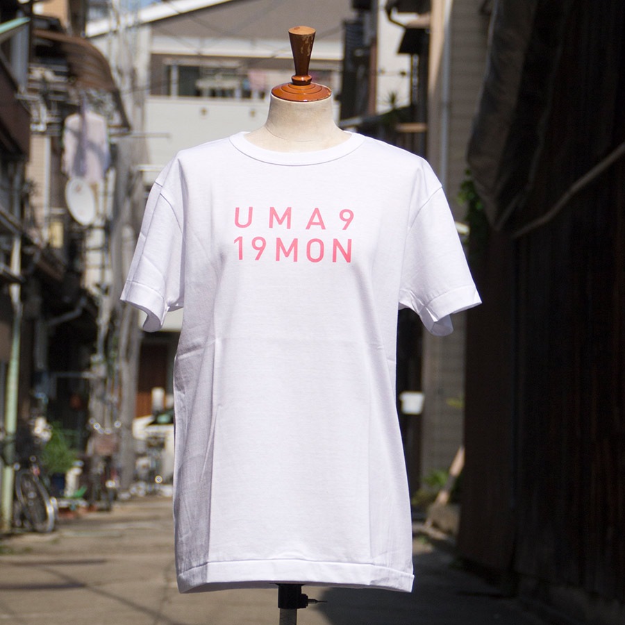 [即納品]Tシャツ　ユニセックス＜うまくいく紋・LOGO・白地ピンクプリント＞　※ギフトラッピング不可