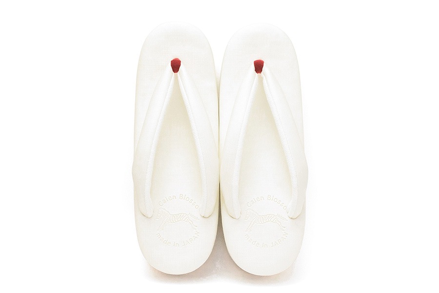 [Lサイズ即納品]【ネット限定】カフェぞうり　レディース　No.F293＜オフホワイト×先坪：赤＞