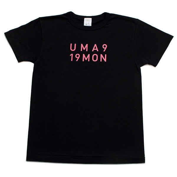 [即納品]Tシャツ　ユニセックス＜うまくいく紋・LOGO・黒地ピンクプリント＞　※ギフトラッピング不可