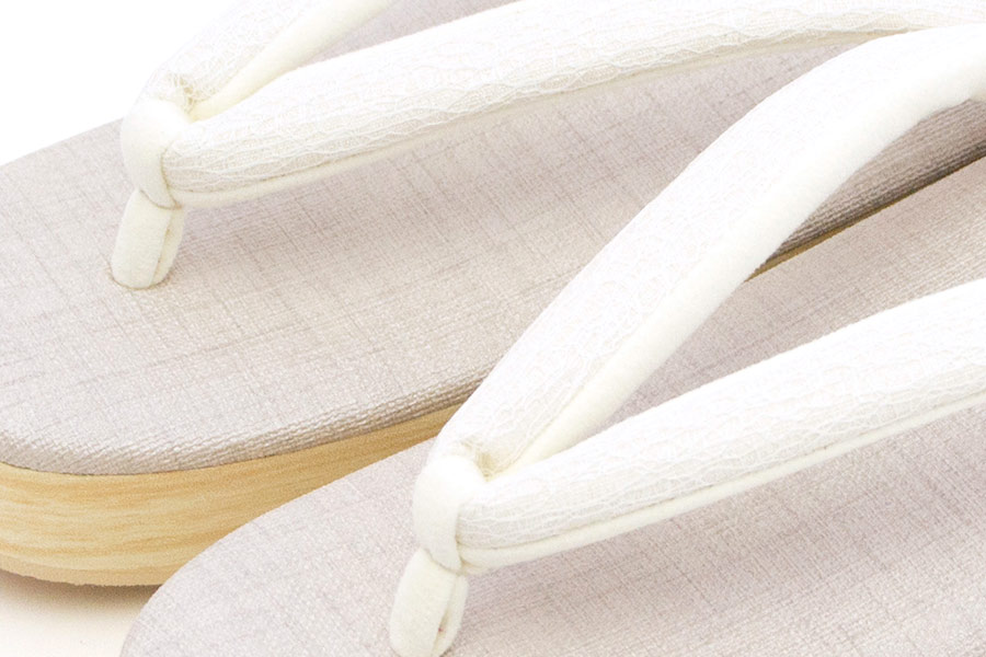 [Sサイズ即納品]カフェぞうり　レディース　No.27522＜幾何学レース鼻緒＞