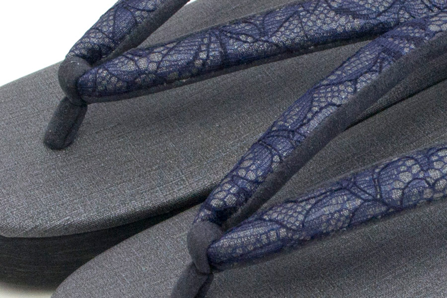 [Lサイズ即納品]カフェぞうり　レディース　No.26821＜ボタニカルレース鼻緒＞