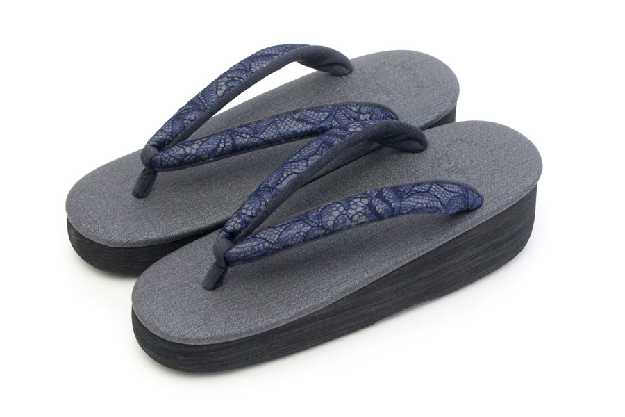 [Lサイズ即納品]カフェぞうり　レディース　No.26821＜ボタニカルレース鼻緒＞