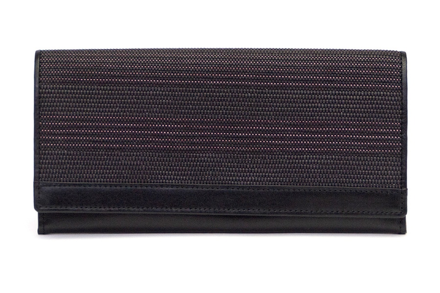 即納品]長財布 鎧織＜ブラック×ピンクライン＞ No.S-3｜菱屋カレン