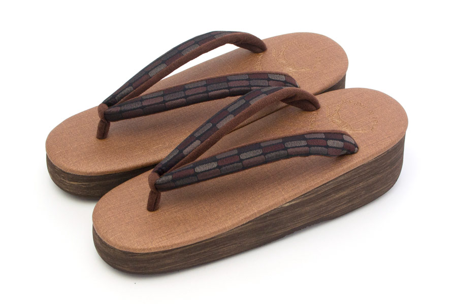 [オーダー品]カフェぞうり　レディース　No.25121＜プリズム8ブロック・アース＞