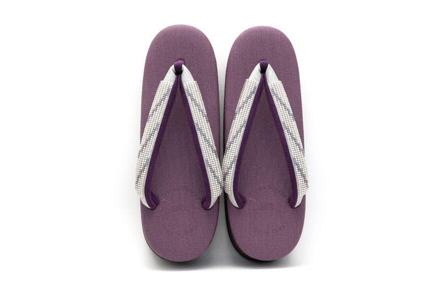 [オーダー品]カフェぞうりレディース No.57125 ジュディ＜デジタル/白紫＞