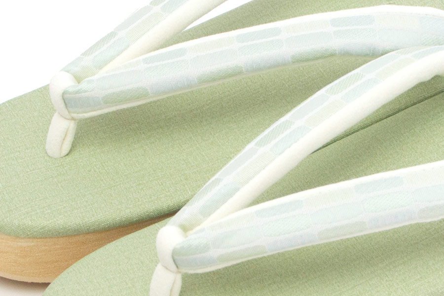 [オーダー品]カフェぞうり　レディース　No.25621＜プリズム8ブロック・ミント＞