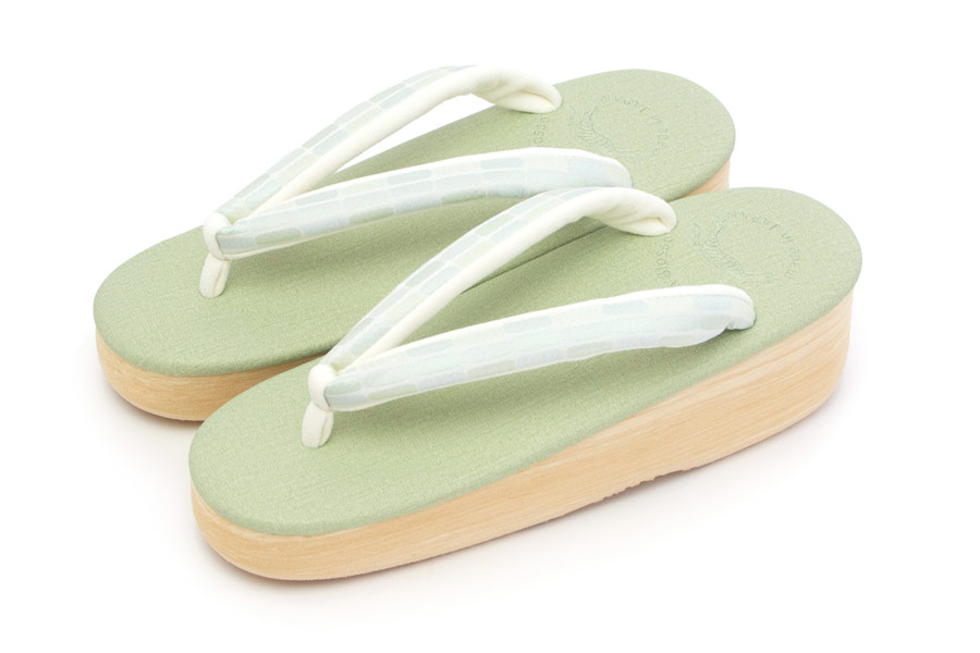 [オーダー品]カフェぞうり　レディース　No.25621＜プリズム8ブロック・ミント＞