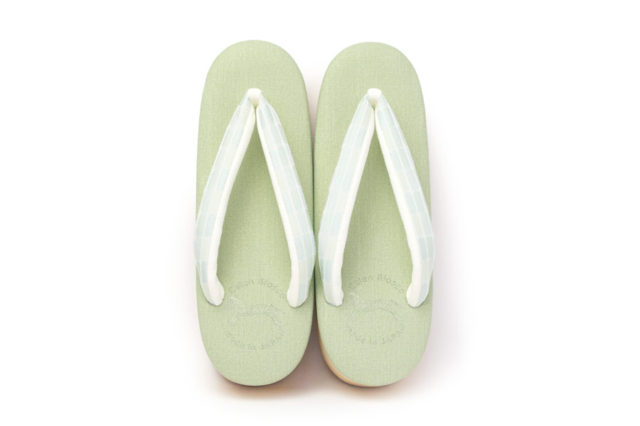 [オーダー品]カフェぞうり　レディース　No.25621＜プリズム8ブロック・ミント＞