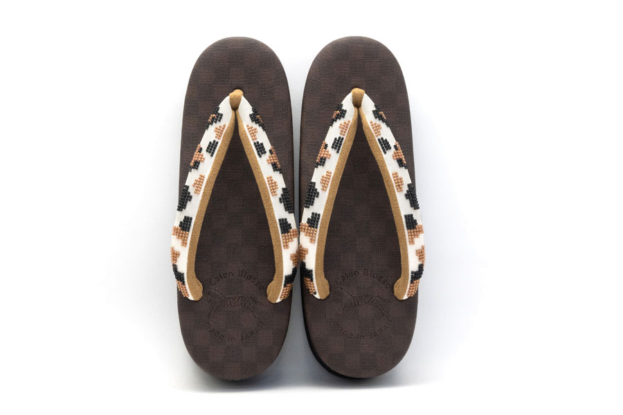 [オーダー品]カフェぞうりレディース No.57725 ジュディ＜ミケ/茶黒＞