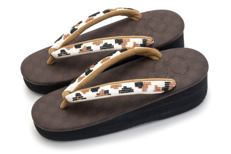 [オーダー品]カフェぞうりレディース No.57725 ジュディ＜ミケ/茶黒＞