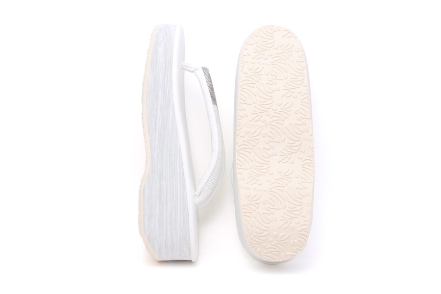 [オーダー品]カフェぞうりレディース No.46021＜鎧織・光波／ホワイト＞