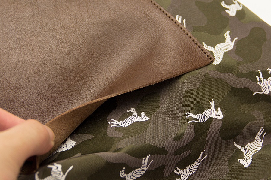 [即納品]グレーザ　ナイロン＜迷彩クリーム＞革：キャメル