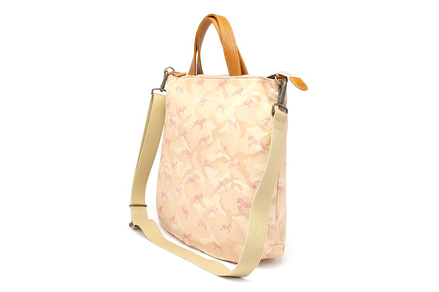 [即納品]グレーザ　ナイロン＜迷彩クリーム＞革：キャメル