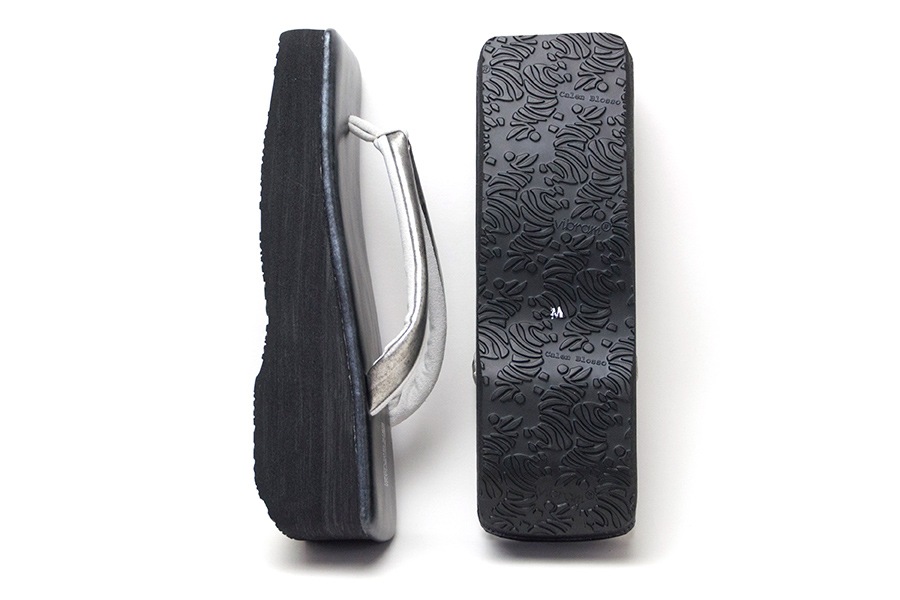 [オーダー品]カフェぞうり レディース　角型 No.22422＜RS/いぶし銀×マットブラック＞