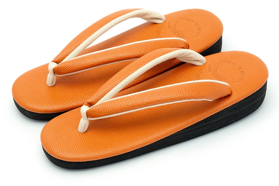 [Lサイズ即納品]カフェぞうりラッテ（低台）レディース　ギアナ＜橙（No.834C）＞　No.EXL-318