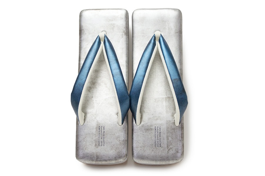 [オーダー品]カフェぞうり レディース　角型 No.22722＜グランブルー×いぶし銀＞