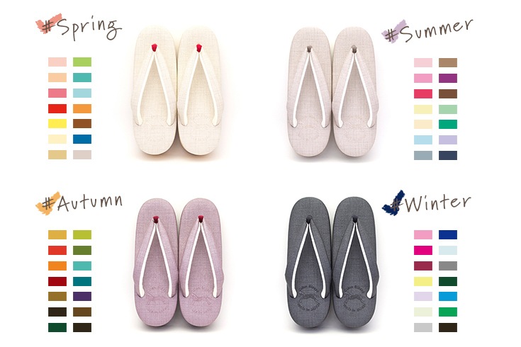 [Sサイズ即納品]【ネット限定】カフェぞうり花緒サンダル　レディース　No.2023SU＜ブルベ夏＞